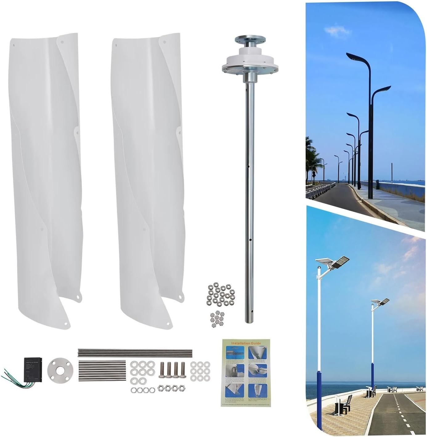 風力発電機 5KW 垂直電気風車家庭用農場 5000 ワット 12V 24V
